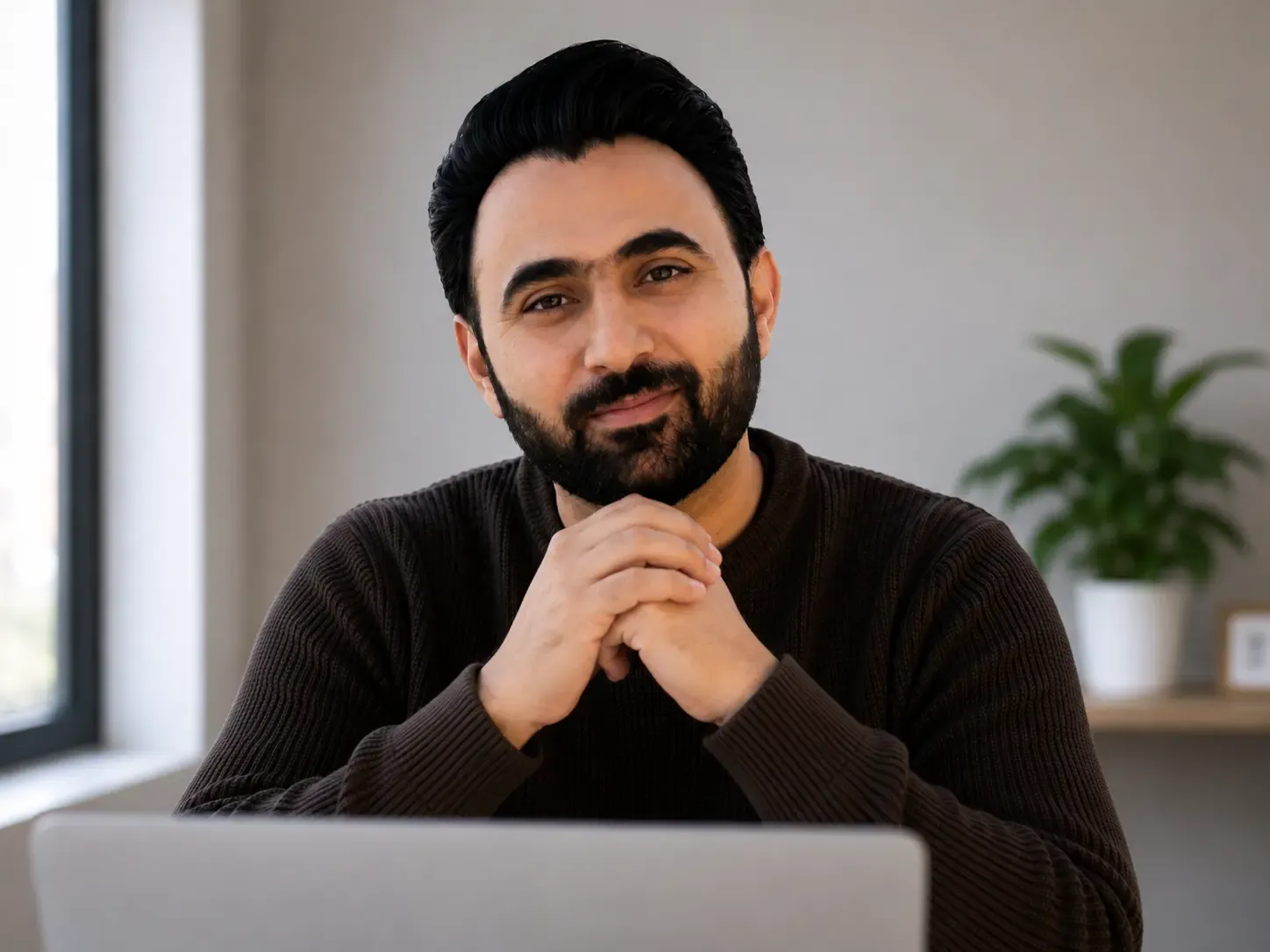 Amar on a video call