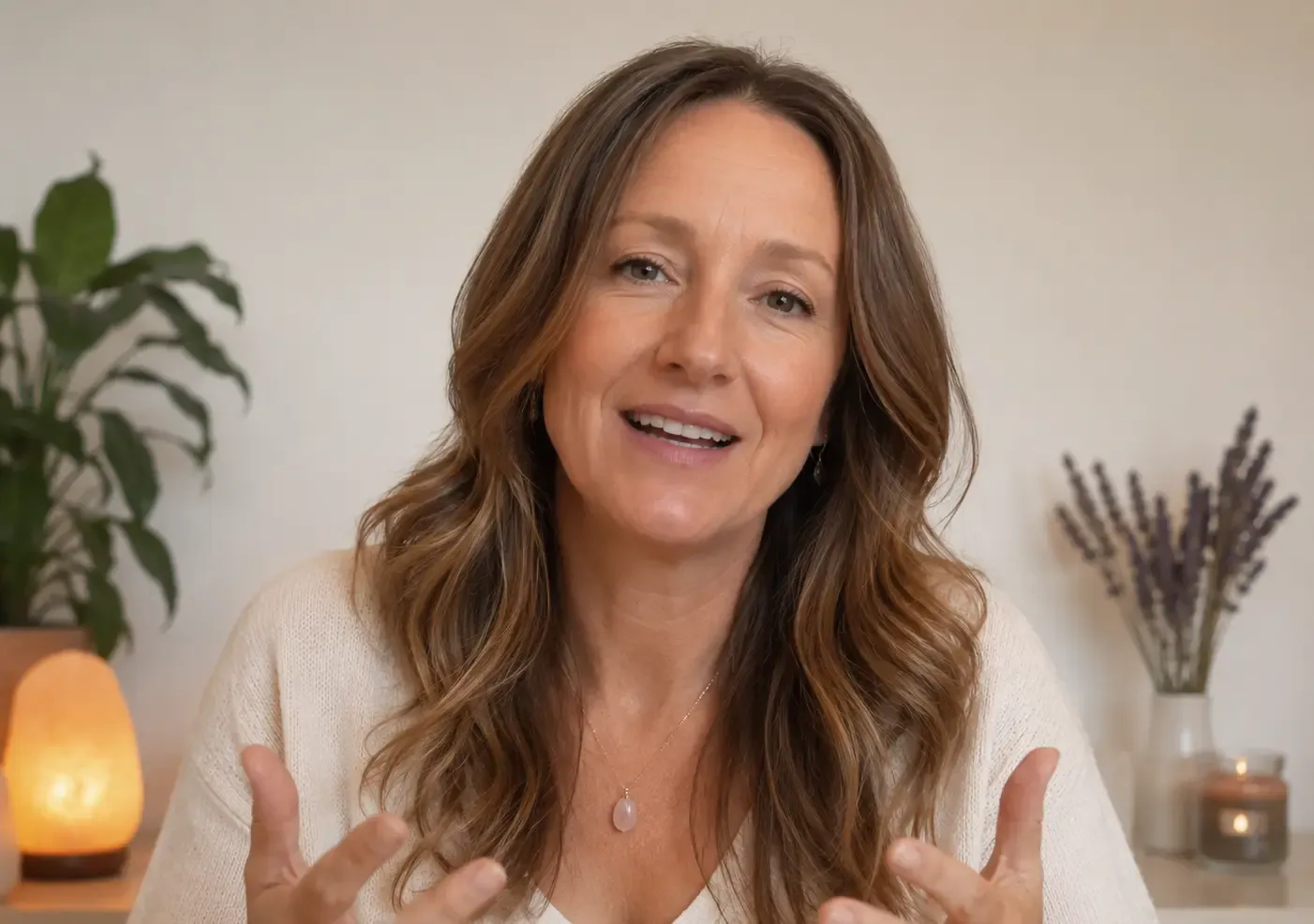 A client talking on a video call
