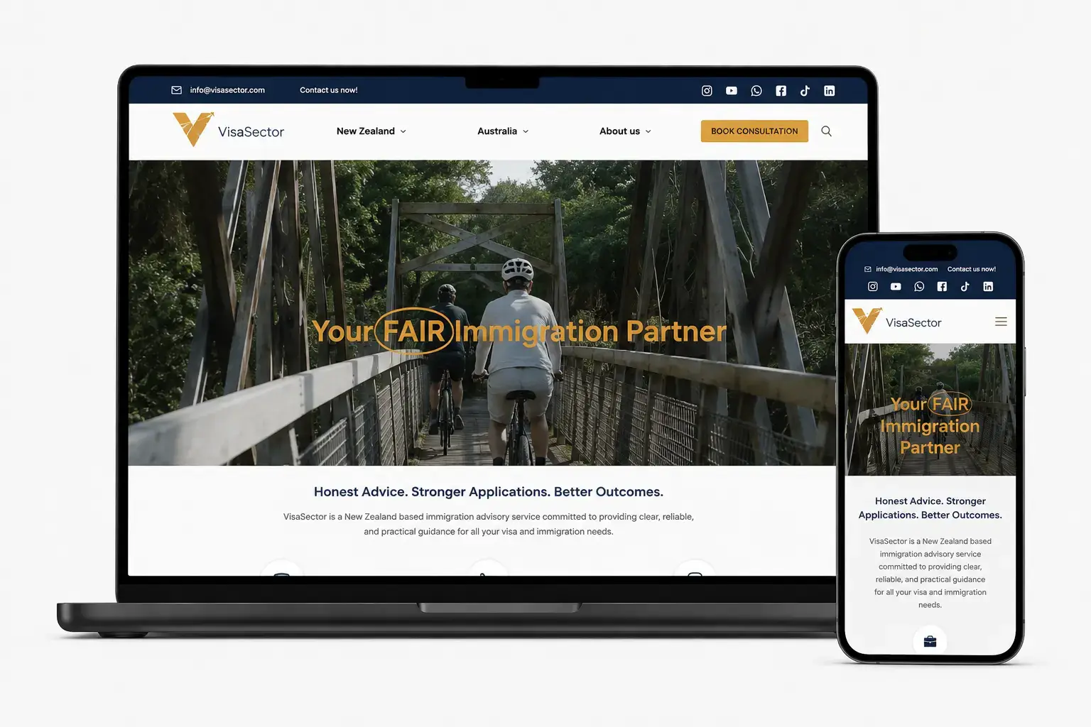 VisaSector — web design website designed by Amar